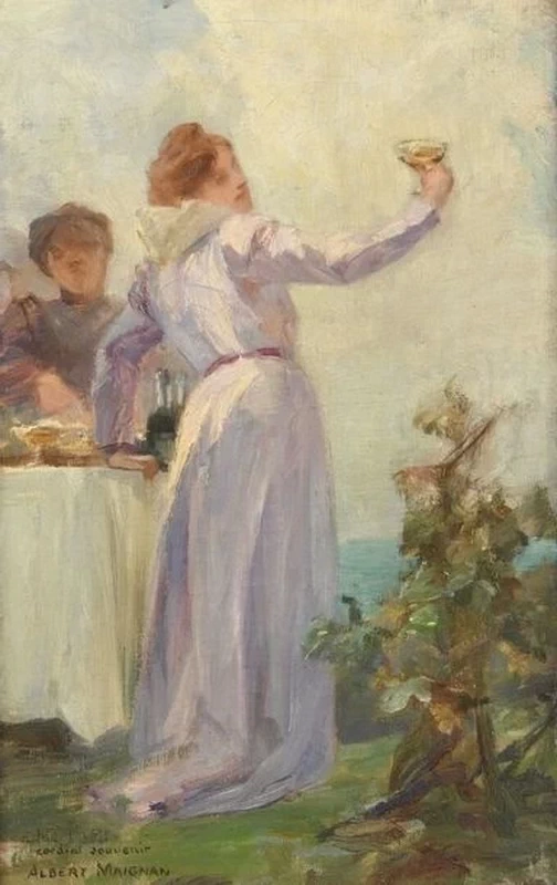 Albert Maignan - Giovane donna con una coppa di vino